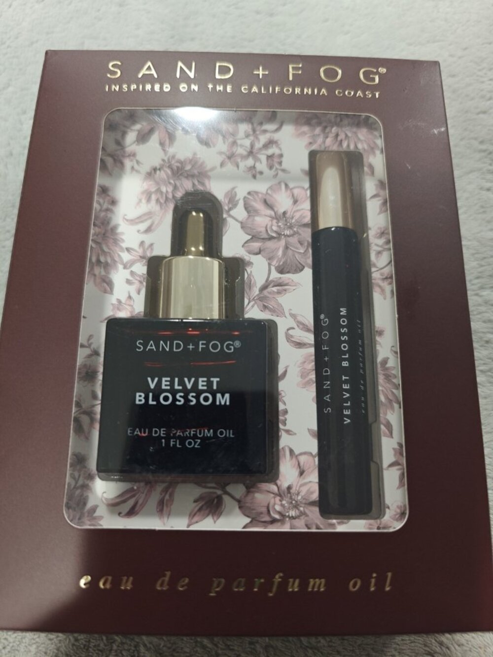 Sand + Fog Velvet Blossom Eau de Parfum Oil Set, 1 fl oz Dropper and 0.33 fl ...